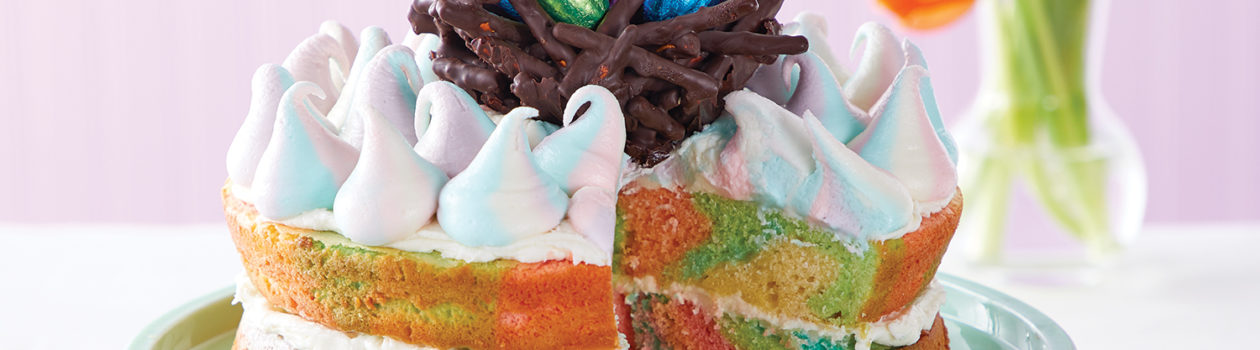 Recipe Unicorn Cake with Chocolate Pretzel Nest A