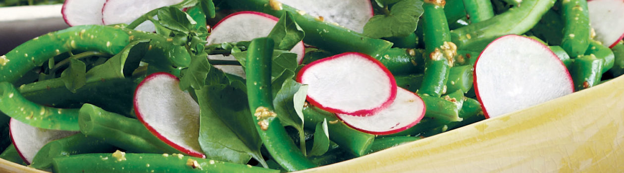 Green beans with cider mustard vinaigrette