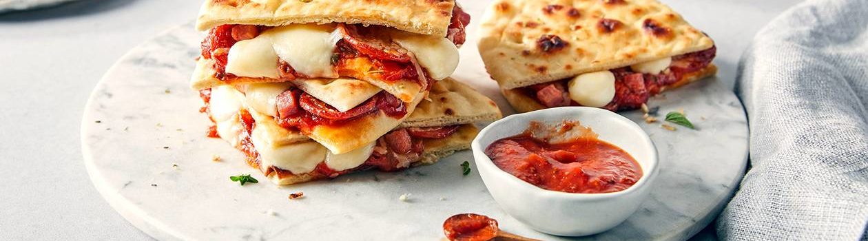 Baked Flatbread Pizza Sandwich