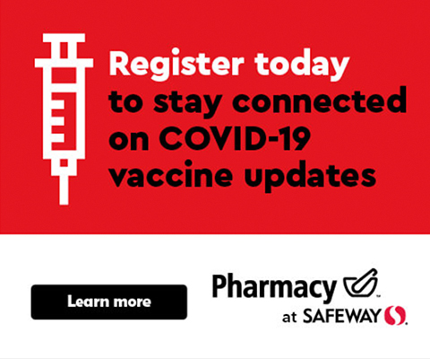 Text Reading 'Register today to stay connected on Covid-19 vaccine updates. 'Register today' from the button given below.'