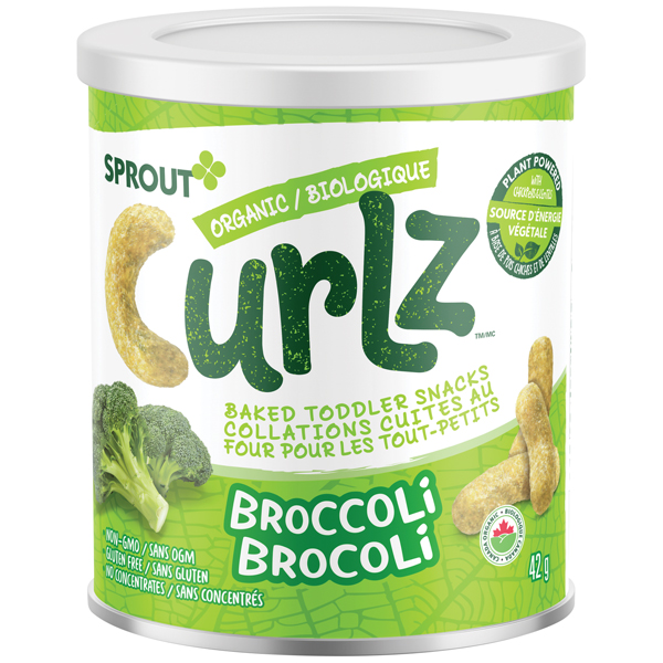 Sprout Curlz baked toddler snacks broccoli flavour