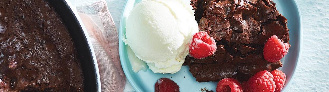 Grilled Fudgy One-Skillet Brownie