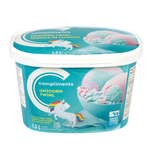 Compliments Unicorn Twirl Ice Cream