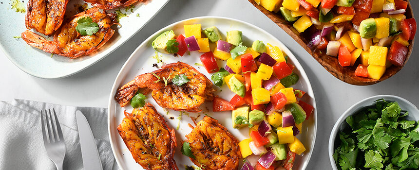 Grilled Shrimp with Mango Salad