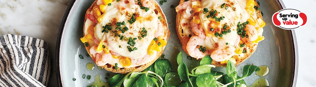 Shrimp Croque Monsieur On An English Muffin